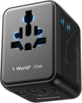MOMAX Mini Universal Travel Adapter, GaN 70W International Power Adapter by MOMAX