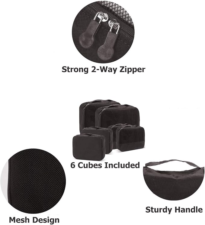 DoubleTrip Packing Cubes for Suitcases Carry on Luggage Organizer 6 Set Travel - Image 4