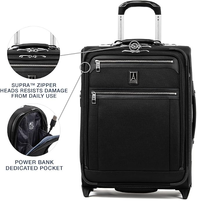 Travelpro Platinum Elite Softside Expandable Carry on Luggage, 2 Wheel Upright - Image 3
