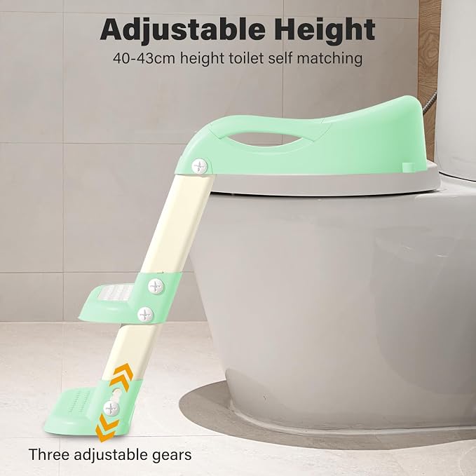 Potty Training Seat with Step Stool Ladder, Adjustable Foldable Potty Seat - Image 6