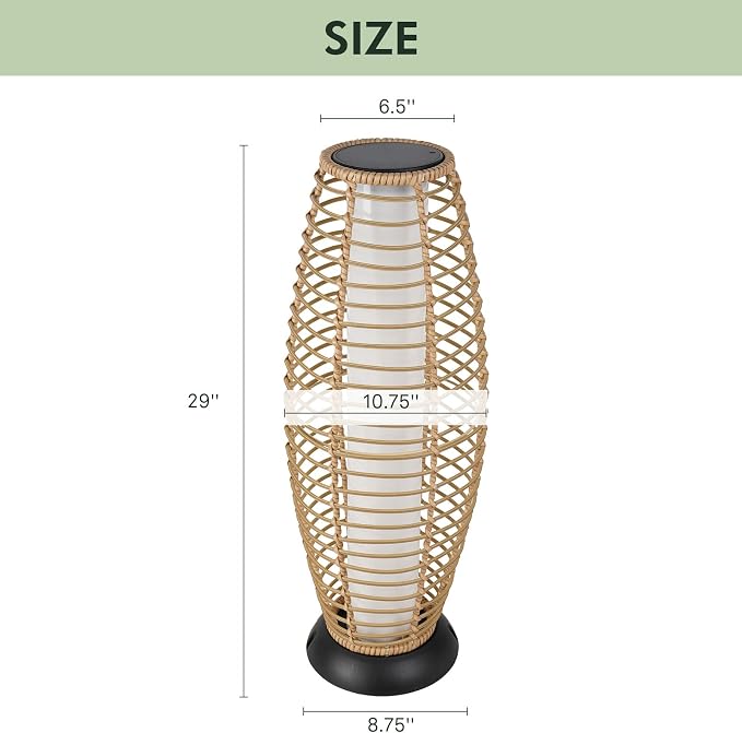 Grand patio Floor Lamp Outdoor Lamp Patio Lights Solar Powered Lantern - Image 10