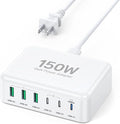 USB C Fast Charger, 150W 6 Port Desktop PD GaN Fast Charger Charging Station by BREEKET