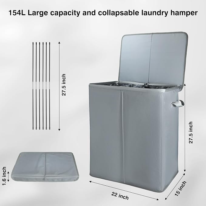 Voova 154L Double Laundry Hamper - Image 2