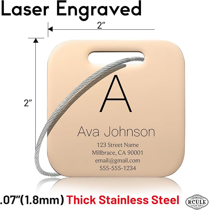 Customized Stainless Steel Luggage Tags: Personalize Your Suitcases, and Bags - Image 4