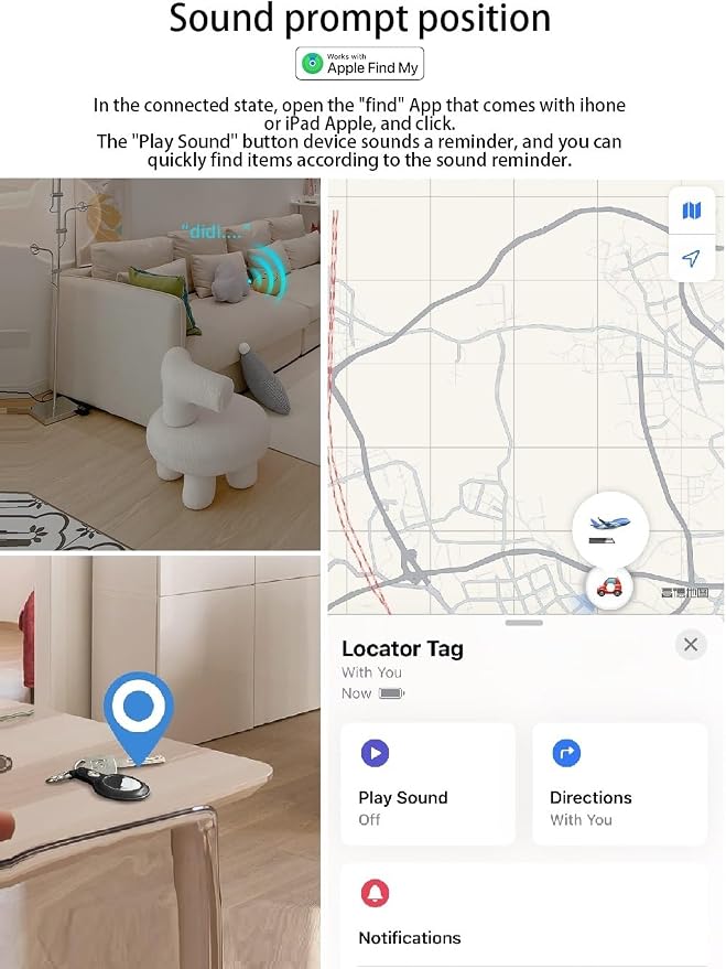 Key Finder, Works with Find My, Sound Location, Key Locator Tracker - Image 5
