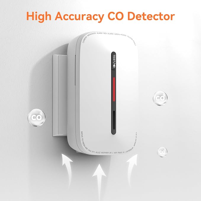 Jemay Plug in Carbon Monoxide Detector, 10 Year Battery CO Alarm Detectors - Image 5