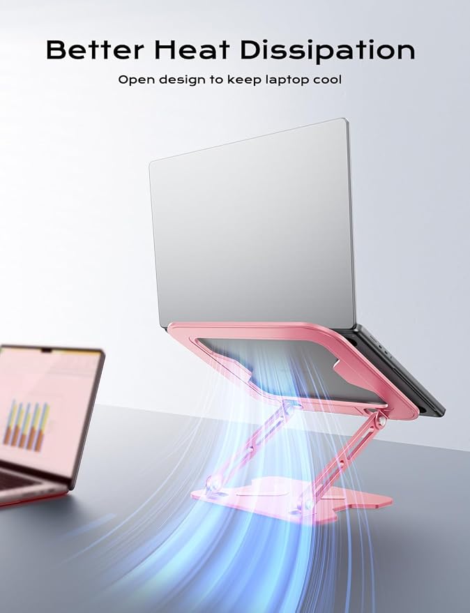 Adjustable Laptop Stand for Desk, Metal Foldable Laptop Riser, Portable Laptop - Image 6