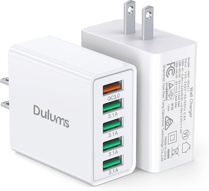 50W USB Wall Charger Block, Android Phones by Dulums