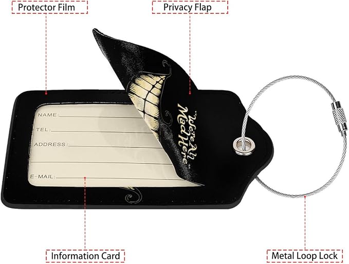Black Halloween Smile Luggage Tags - Image 2