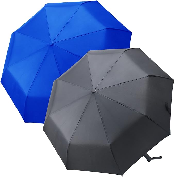 PFFY 2 Packs Travel Umbrella Windproof Auto Open & Close Collapsible Folding - Image 2