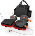Portable 2 Burner Camping Stove Set by Hisencn