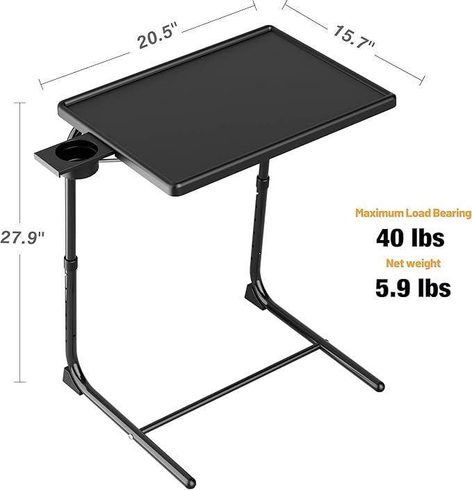 Allpop TV Tray Table, Adjustable TV Dinner Tray - Image 3