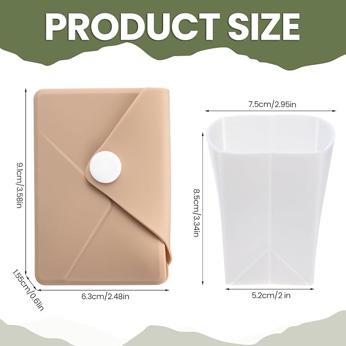 LemonRoad Silicone Folding Camping Cup Card Design Collapsible Silicone Travel - Image 2