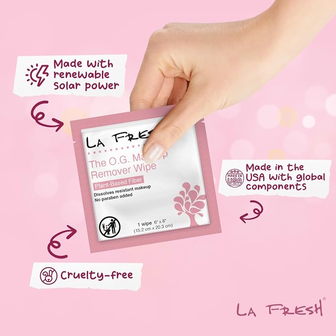 La Fresh Makeup Removal Facial Cleansing Wipes, Waterproof, Skin Care Travel - Image 7