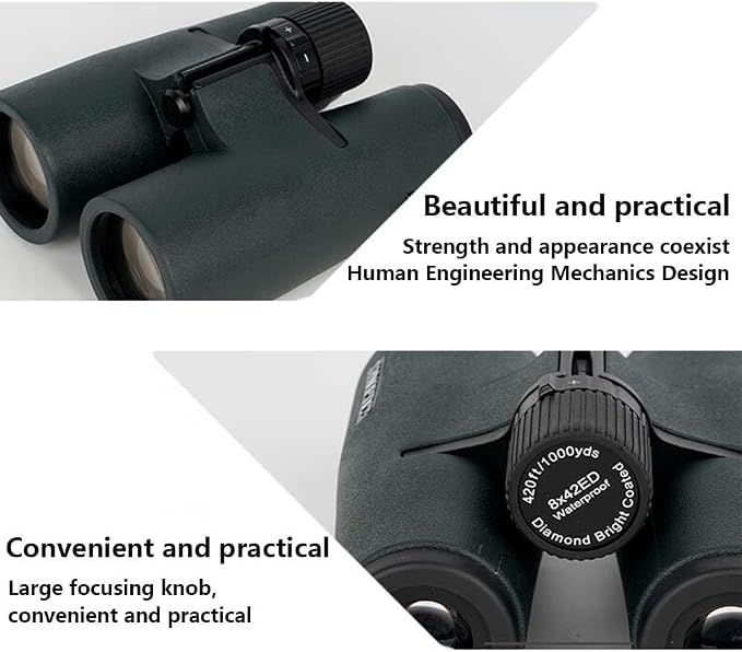 10x42ED Compact Binoculars for Adults – High-Powered BAK4 Prisms, Diamond White - Image 5