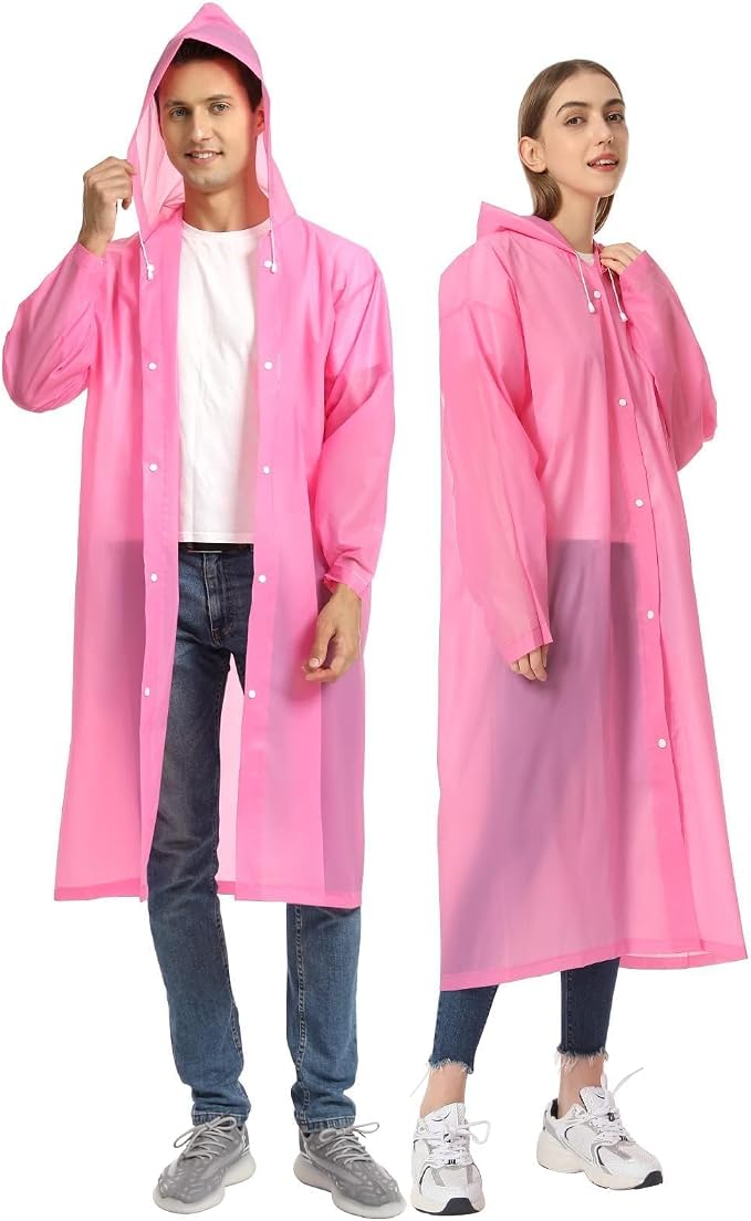 Opret 2 Pack Raincoats for Adults Reusable, EVA Rain Ponchos Lightweight Rain by Opret