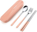 Travel cutlery set, 18/8 stainless steel cutlery, Reusable utensils set by inkuleer
