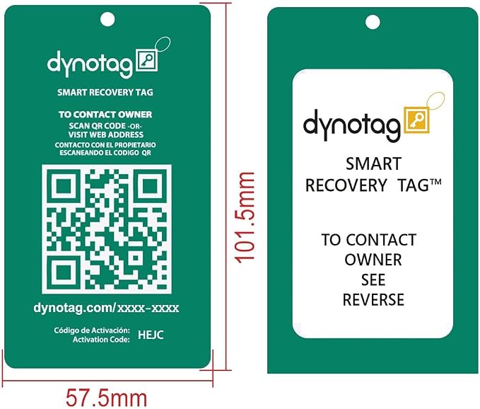 Dynotag® Web Enabled Smart Aluminum Convertible Luggage ID Tag + Braided Steel - Image 4