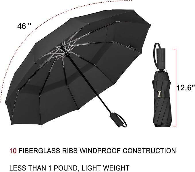 LANBRELLA Compact Reverse Folding Umbrella Auto Windproof Travel Umbrella - Image 3