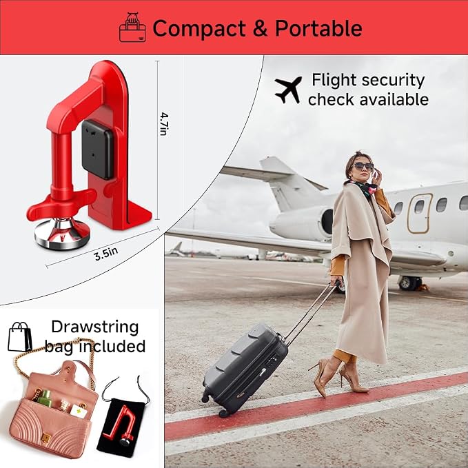 Portable Alarm Door Stopper for Additional Safety in Hotel, Apartment and - Image 3
