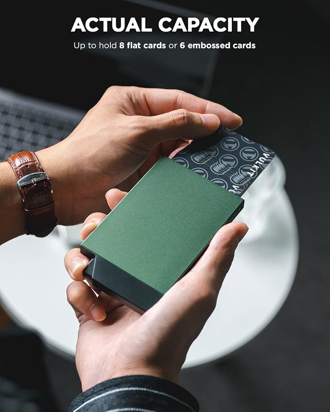 VULKIT Pop up Card Holder Minimalist Credit Card Holder RFID Blocking Slim - Image 2