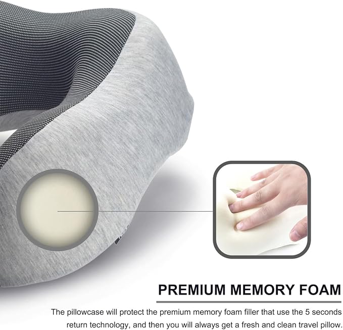 napfun Neck Pillow for Traveling, Travel Neck Pillow for Airplane 100% Pure - Image 4
