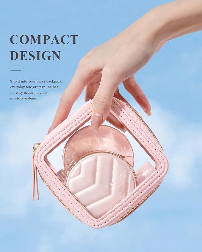 ROWNYEON Clear Makeup Case Toiletry Bag Multipurpose Travel Makeup Train Case - Image 5