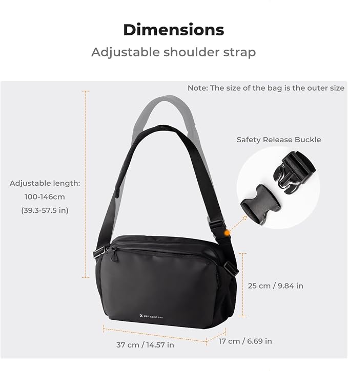 K&F Concept 2 in 1 Sling Bag Everyday Shoulder Bag & Multifunction Photography - Image 6