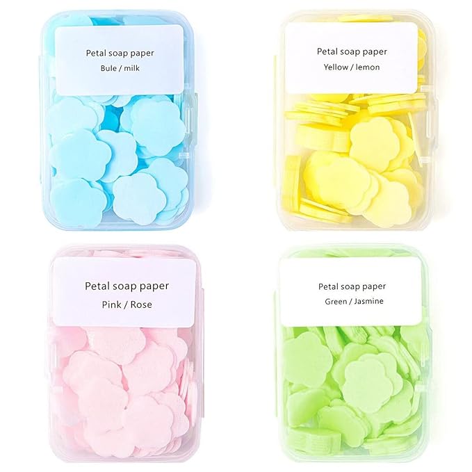 4 Different Scented Mini Fresh Portable Disposable Petal Hand Wash Sheets by ZHU+IN+SY