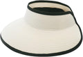 Joywant Womens Sun Visor Hats, Packable Wide Brim Ponytail Beach Hat Straw by Joywant