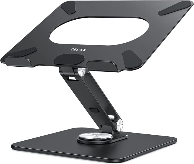 BESIGN LSX7 Laptop Stand with 360 Rotating Base, Ergonomic Adjustable Notebook by BESIGN