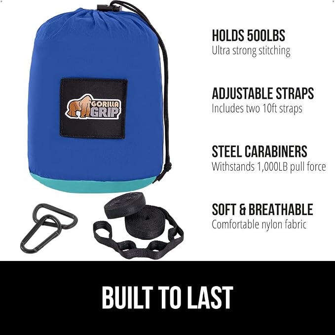 GORILLA GRIP Durable Portable Camping Hammock, Holds 500lbs - Image 2