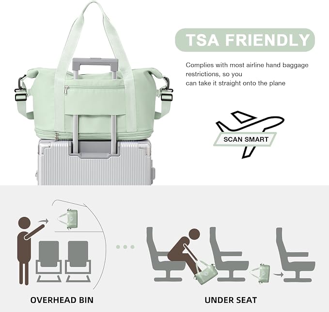Travel Duffel Bag, Sports Tote Gym Bag, Shoulder Weekender Overnight Bag - Image 5