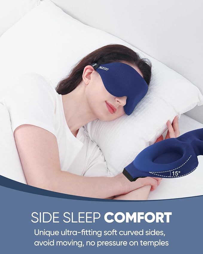MZOO Sleep Eye Mask for Side Sleeper Men Women, Zero Eye Pressure 3D Sleeping - Image 3