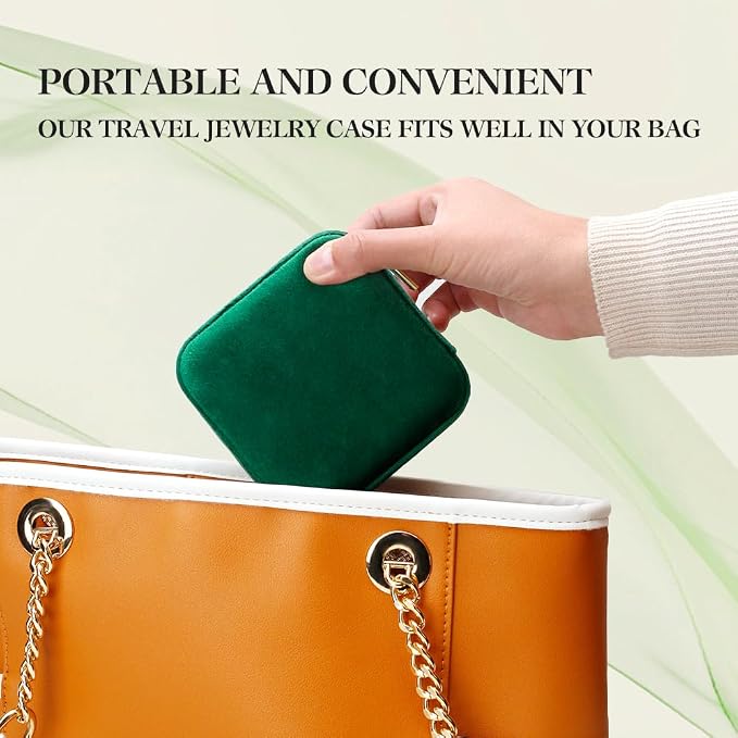 TAIMY Plush Velvet Travel Jewelry Box, Small Travel Jewelry Case, Portable Mini - Image 6