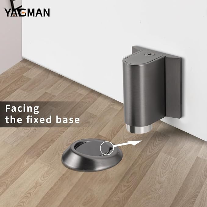 3 Pack Magnetic Door Stoppers Retractable Bottom of Door Holder No Drilling - Image 4