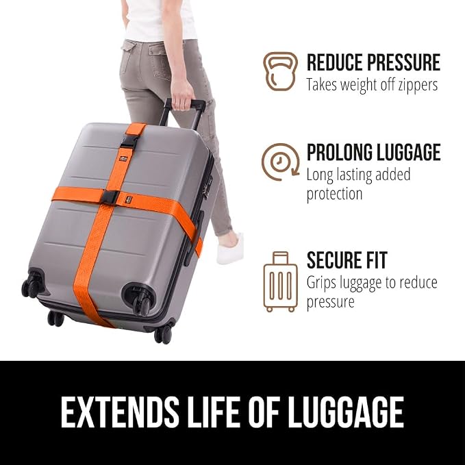 GORILLA GRIP Heavy Duty 8 Pack Adjustable Luggage Straps - Image 5