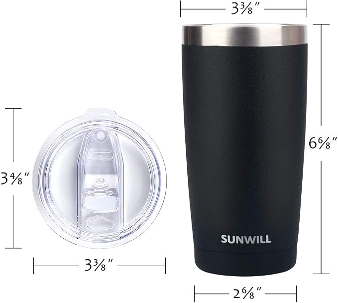 SUNWILL Travel Coffee Mug with Lid, 20 oz Tumbler Set of 2, Insulated Stainless - Image 3