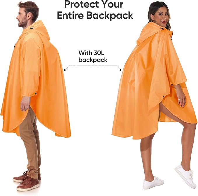 PTEROMY Hooded Rain Poncho for Adult - Image 3
