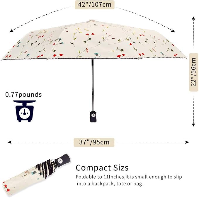 Cuby UV Sun Umbrella Compact Folding Umbrella lightweight Portable Manual - Image 6