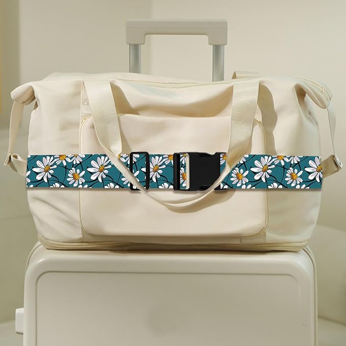 White Daisy Luggage Straps for Suitcases TSA Approved, Luggage Identifiers for - Image 7