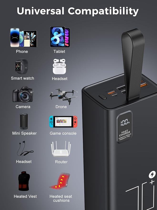 Portable Charger 70000mAh Power Bank High Capacity, 30W PD & QC 3.0 Fast - Image 5