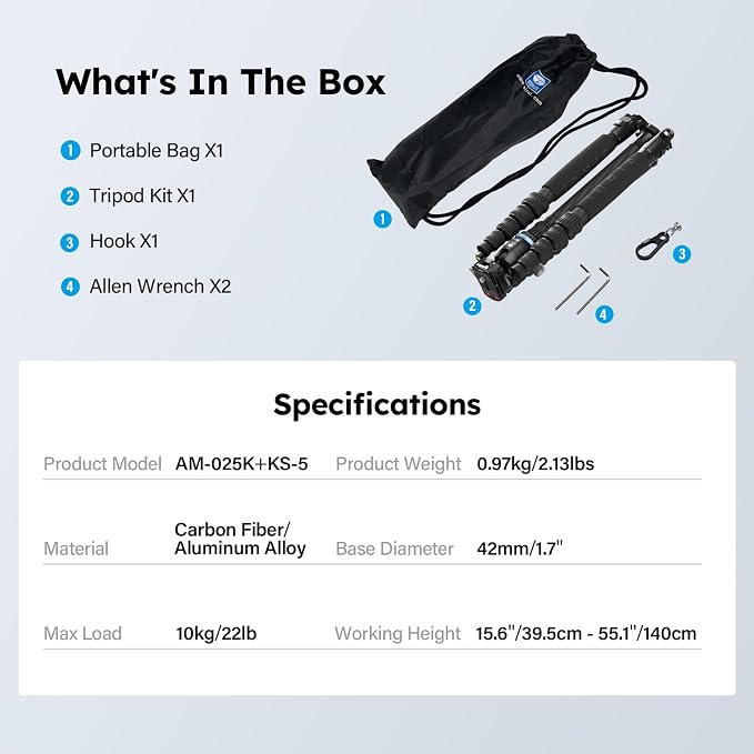SIRUI Carbon Fiber Travel Tripod - Image 9