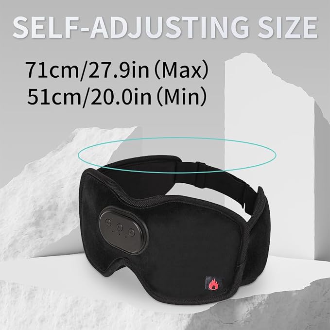 Heated Eye Mask with Bluetooth Headphones SYPVRY Wireless Sleep Eye Mask - Image 6