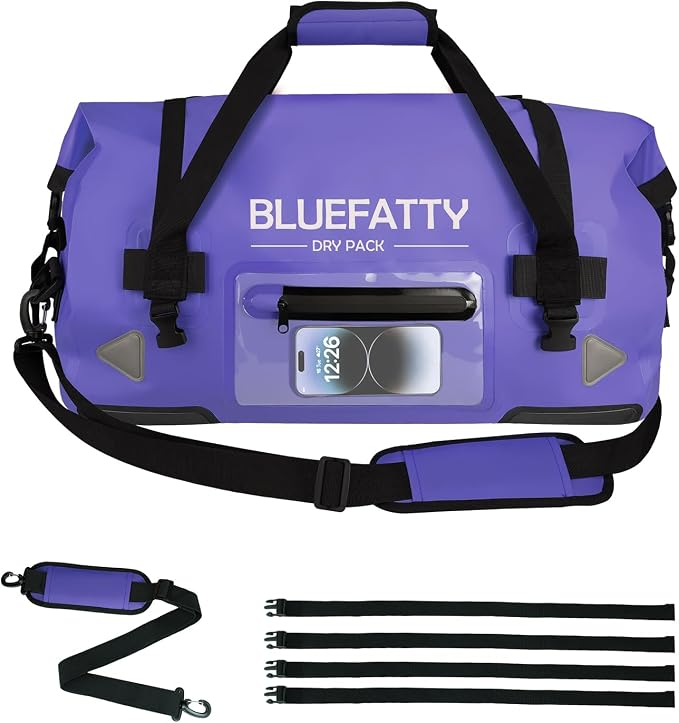 Waterproof Motorcycle Duffel Bag Roll Top Dry Duffel Bag by BLUEFATTY