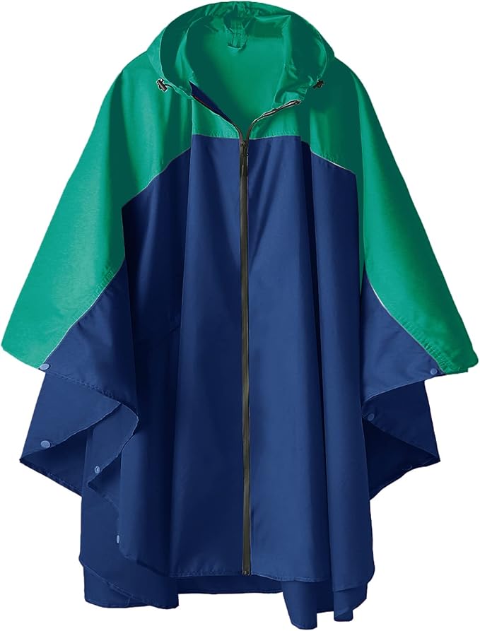 SaphiRose Unisex Rain Poncho Hooded Waterproof Raincoat by SaphiRose