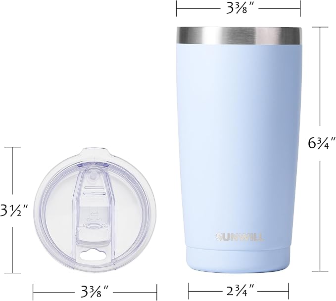 SUNWILL Travel Coffee Tumbler 20 oz, Insulated Mug - Image 3