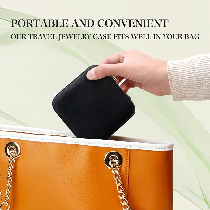 Travel Jewelry Case, Small Plush Velvet Jewelry Box - Image 6
