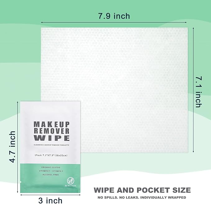 100 pcs Disposable Skin Cleansing Wipes, Individual Wrapped, Convenient - Image 4