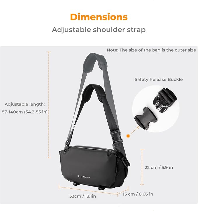 K&F Concept 2 in 1 Sling Bag Everyday Shoulder Bag & Multifunction Photography - Image 6